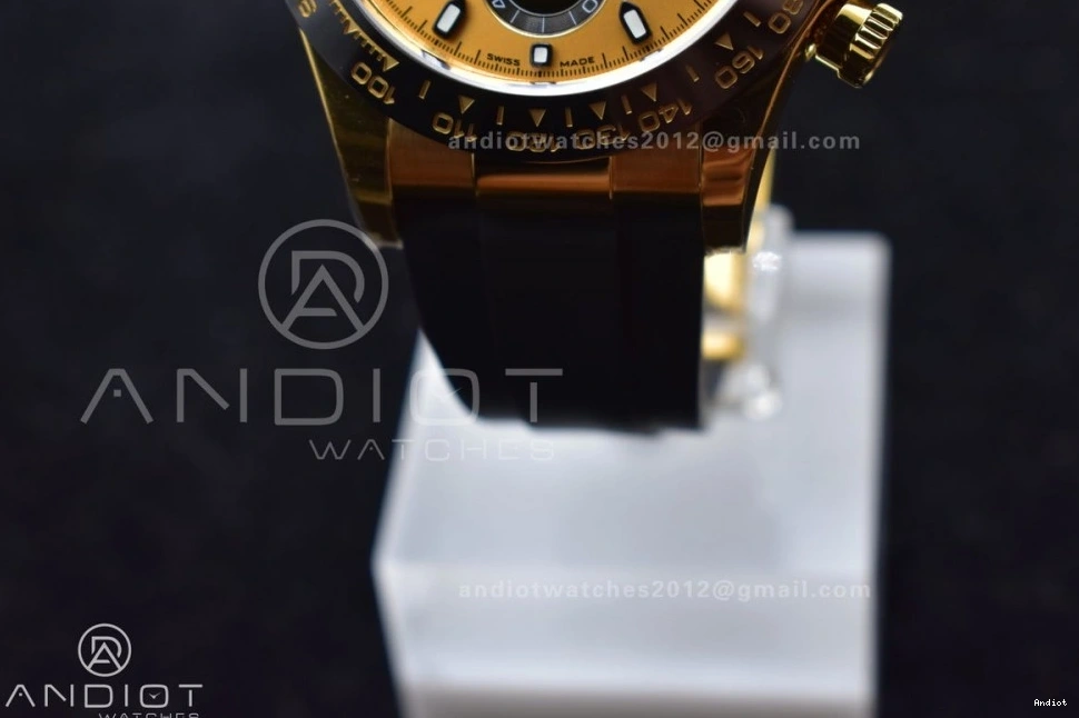 Strap BTF on Dial Oysterflex 1:1 YG Daytona SA4130 Black Edition Best Rubber 116518 0121